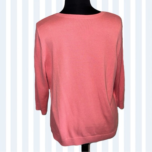NWT Talbots BOLD ORANGES CREWNECK PULLOVER SWEATER 2X Pink/Orange - Picture 4 of 13
